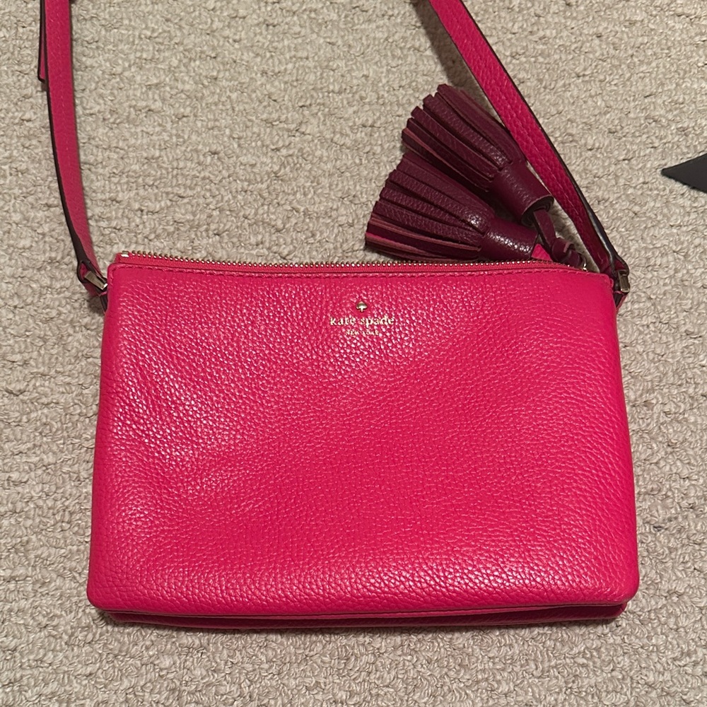 Kate Spade Fuchsia Crossbody Bag with Tassels